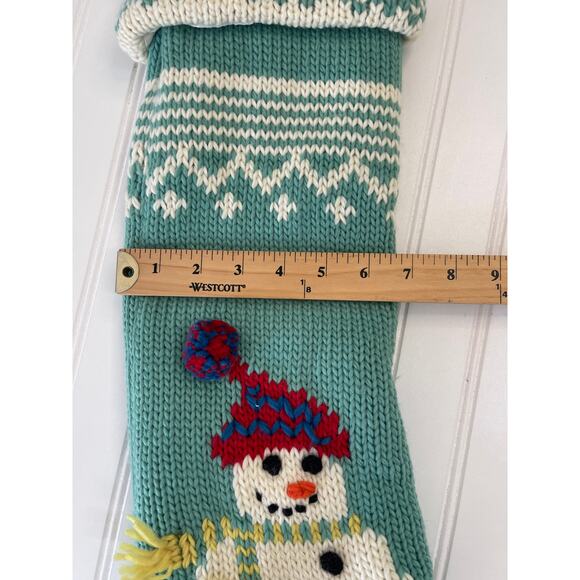 Pottery Barn Snowman Knit Stocking Holidays Mom Monogram - Picture 6 of 9